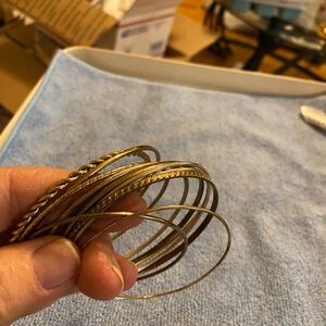 Gold tone bangle set of 10.